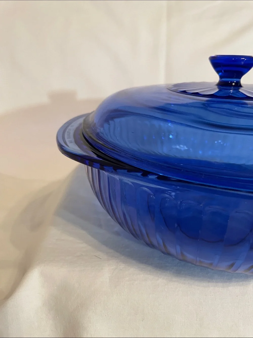 Pyrex Cobalt Blue Glass Covered Casserole